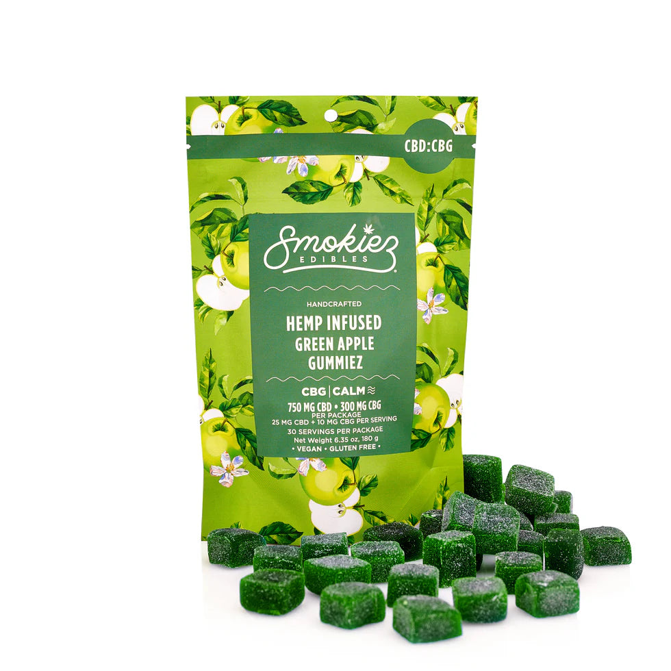 Smokiez CBD:CBG Gummiez Green Apple - 10 or 30 pack