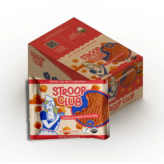 Stroop Club Traditional Caramel Organic and Plant-Based Stroopwafel 2-pack