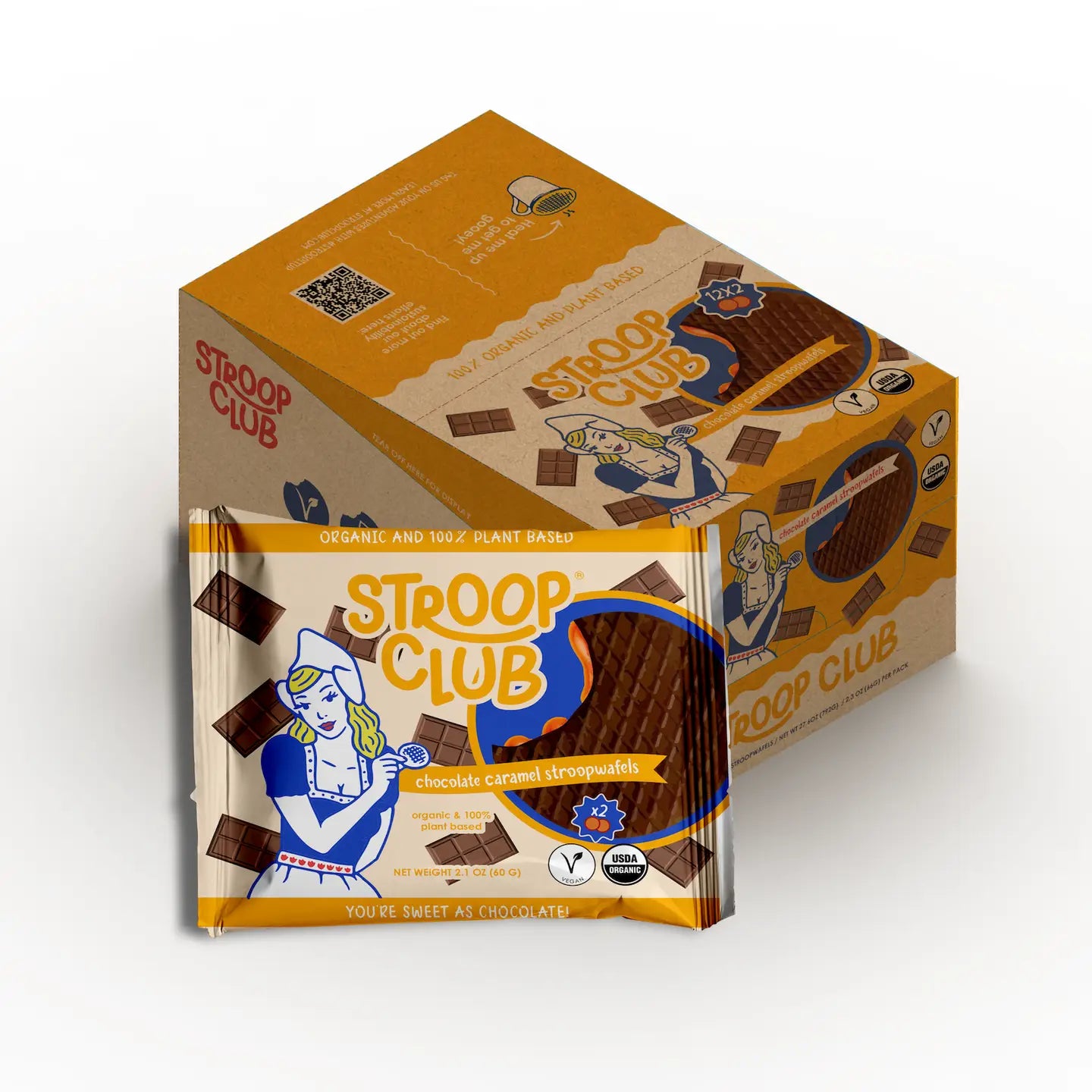 Stroop Club Chocolate Caramel Organic & Plant-Based Stroopwafel 2-pack